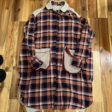 체크 무늬 롱 니트