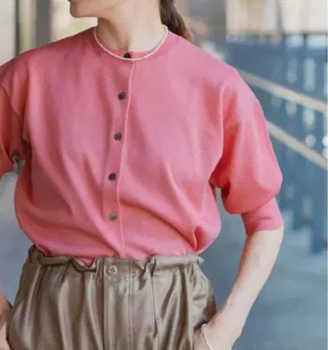 IENA LEVITA 크루 가디건 이에나 핑크