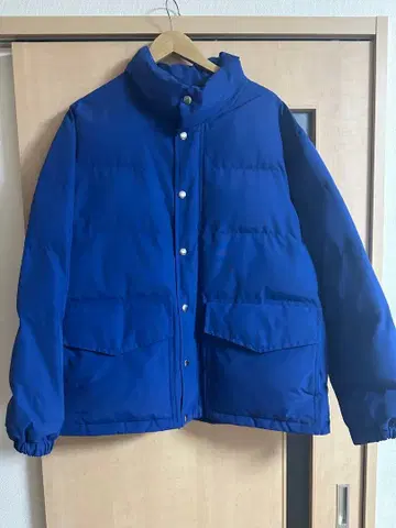 INHERIT 스탠드 카라 다운 자켓 파란색 블루 베이크루즈