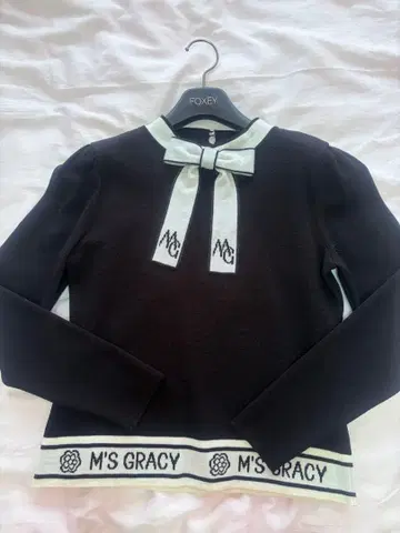 M'S GRACY 리본 포함 니트 로고 미사용 새상품 택 포함