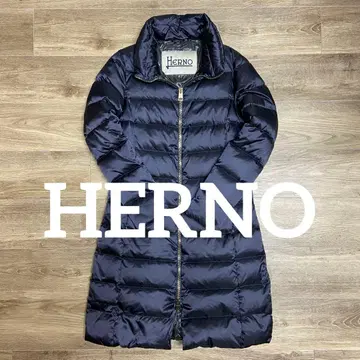 [ 하자품 ] HERNO 헬노 여성용 롱다운 코트 네이비 계열 42