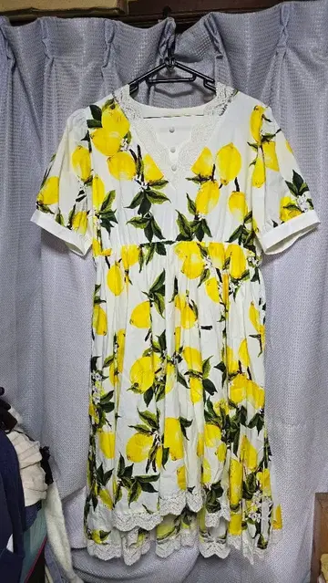 Favorite 원피스 봄/여름 레몬 패턴 미디엄 기장