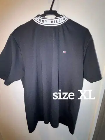 TOMMY HILFIGER 후드 부착 T셔츠 블랙