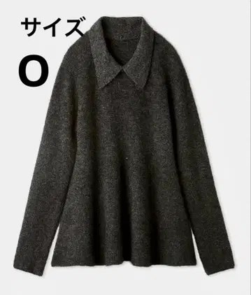 미라 오웬 카라 부착 페플럼 니트 풀오버