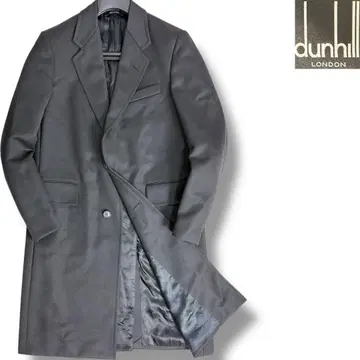 J6461 새상품급 던힐 울 개버딘 체스터 코트 블랙 50