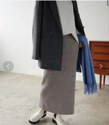 SLOBE IENA 워셔블 울 니트 스커트 그레이