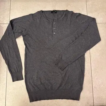 JOHN SMEDLEY 그레이 헨리넥 니트 S 사이즈