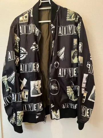 CASPER JOHN AIVER 콜라주 패턴 리버서블 MA-1