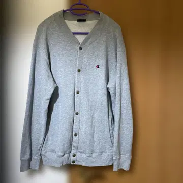 Champion 그레이 버튼 가디건 L 사이즈