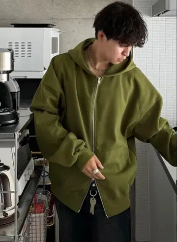 [ 계절감 있는 레어 색상 후드티 ] 오버핏 후드 집업 후드티