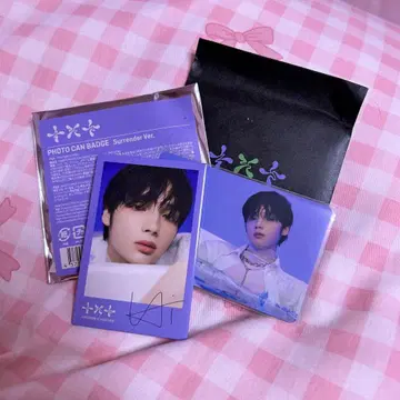 투모로우바이투게더 트레이딩 카드 캔뱃지 2개 세트 휴닝카이