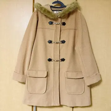 베이지 더플 코트 퍼 포함 3XL