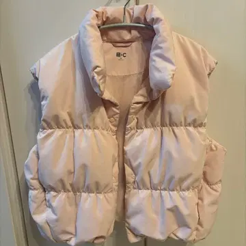 유니클로C 다운 크롭 베스트 핑크