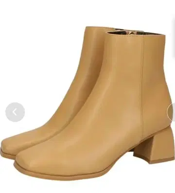 베이지 스퀘어토 앵클부츠