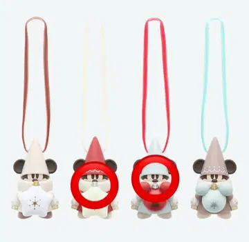 산타 모자 캐릭터 스트랩 4개 세트