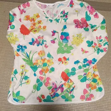 LEONARD 꽃무늬 긴팔 T셔츠 L