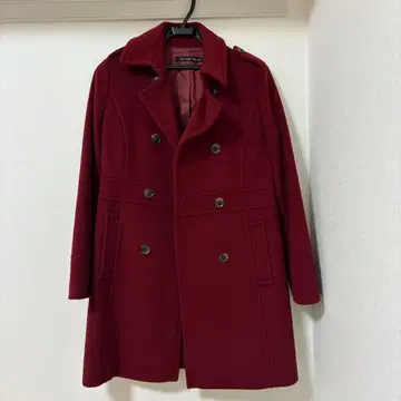 버건디 울 혼방 피 코트