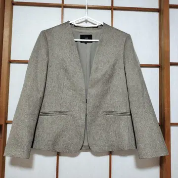 새상품급 23구 라이트 브라운 계열 노카라 자켓 사이즈 34