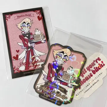 해즈빈 호텔 애니메이트 카페 루시퍼 금박 카드 스티커 세트