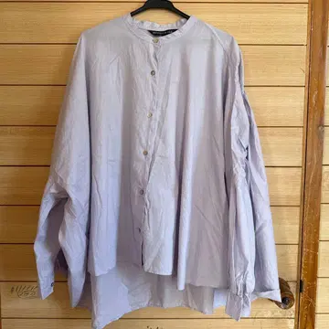 [ mizuiroind ] 백 개더 와이드 셔츠 퍼플