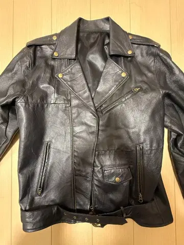 블랙 더블 라이더 자켓