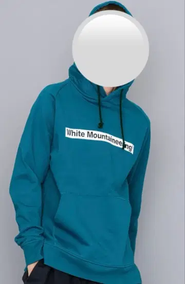 화이트 마운티니어링 터콰이즈 박스 로고 후드티