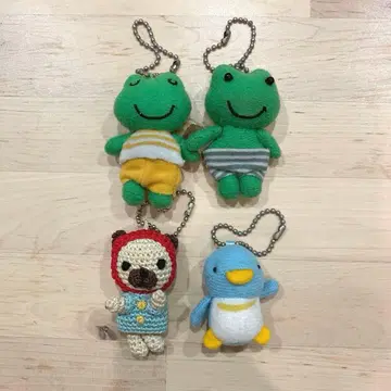 마더구스 숲 개구리 펭귄 퍼그 마스코트 키링 뜨개인형