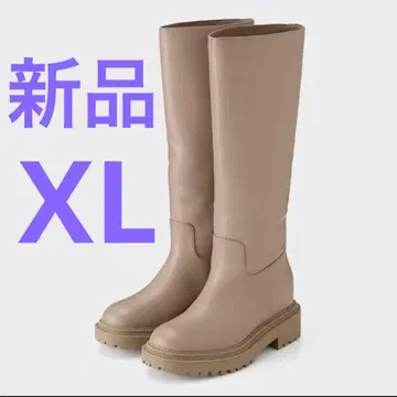 GU 볼륨 밑창 조키 롱 부츠 베이지 XL 새상품