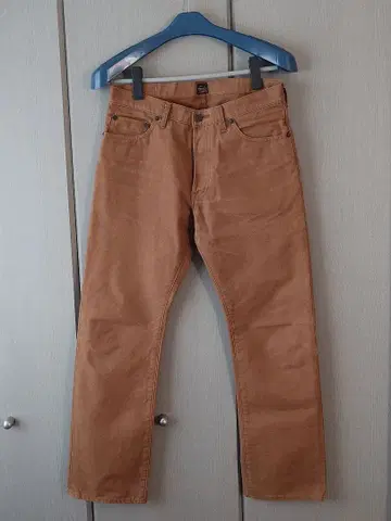 피그벨 302 청바지 32인치 브라운 버튼 플라이