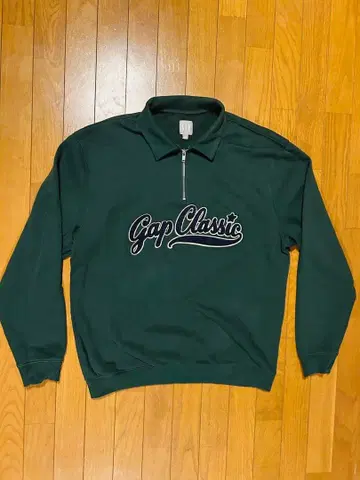 Gap 클래식 다크 그린 집업 맨투맨