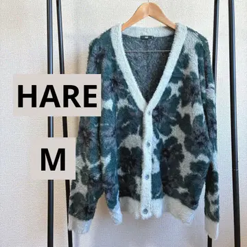 HARE 플라워 샤기 가디건 M 하레 남성용 니트 오버 사이즈