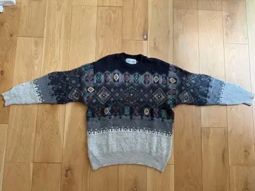 이탈리아제 flavio sabbatini 울 니트 스웨터 기하학 패턴