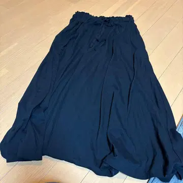 블랙 코튼 플레어 스커트 M