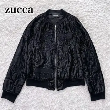 zucca 주카 벨로아 퀼팅 자수 블루종 자켓 블랙 S
