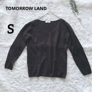 투모로우랜드 울 실크 혼방 V넥 풀오버 니트 여성용 S 블랙
