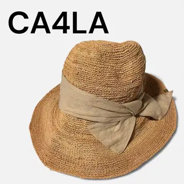 새상품급 CA4LA 밀짚모자 베이지 프리 라피아 고품질 인기