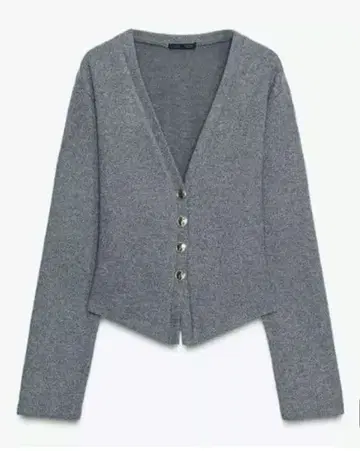 [ 택 포함 미사용 새상품 ] ZARA 그레이 니트 가디건
