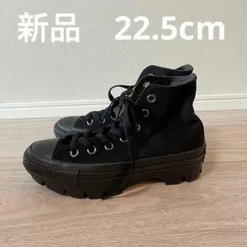 [ 새상품 ] 컨버스 블랙 하이컷 스니커즈 통굽 22.5cm