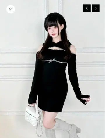 NoGenki 슬릿 윈도우 후디 원피스