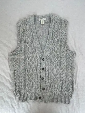 L.L.Bean 케이블 짜임 니트 베스트 남성용 M 사이즈 스코틀랜드제