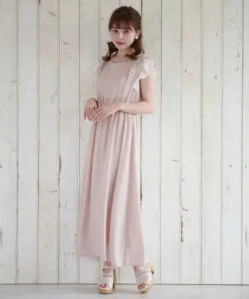 MAJESTICLEGON 백 레이스업 맥시 원피스 핑크 M 사이즈