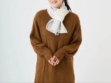 밀라숀 내몽골산 캐시미어 100% 자카드 니트 머플러