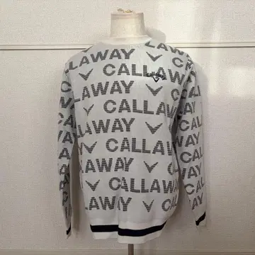 캘러웨이 골프 남성 의류 니트 올 패턴 로고 그레이 니트 사이즈 LL