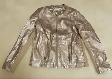 캘빈클라인 가죽 자켓 (메탈릭 핑크 컬러)