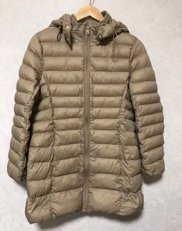 여성용 다운 자켓 후드, 케이스 포함 베이지