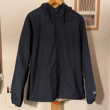 Champion 네이비 후드 부착 자켓