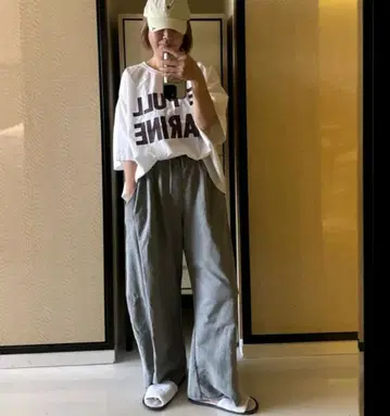 세븐 페어리 핏 예쁜 맨투맨 팬츠 차콜 그레이 새상품