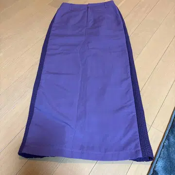 보라색 케이블 니트 롱 스커트