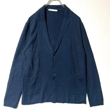 이카 니트 자켓 M 테일러드 가디건 네이비 Y