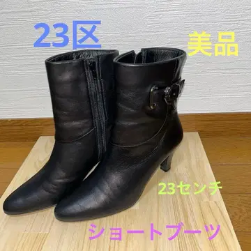 23구 가죽 숏부츠 블랙